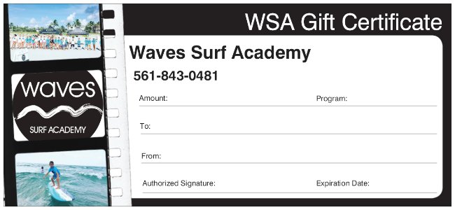 Waves Surf Academy Gift certificate